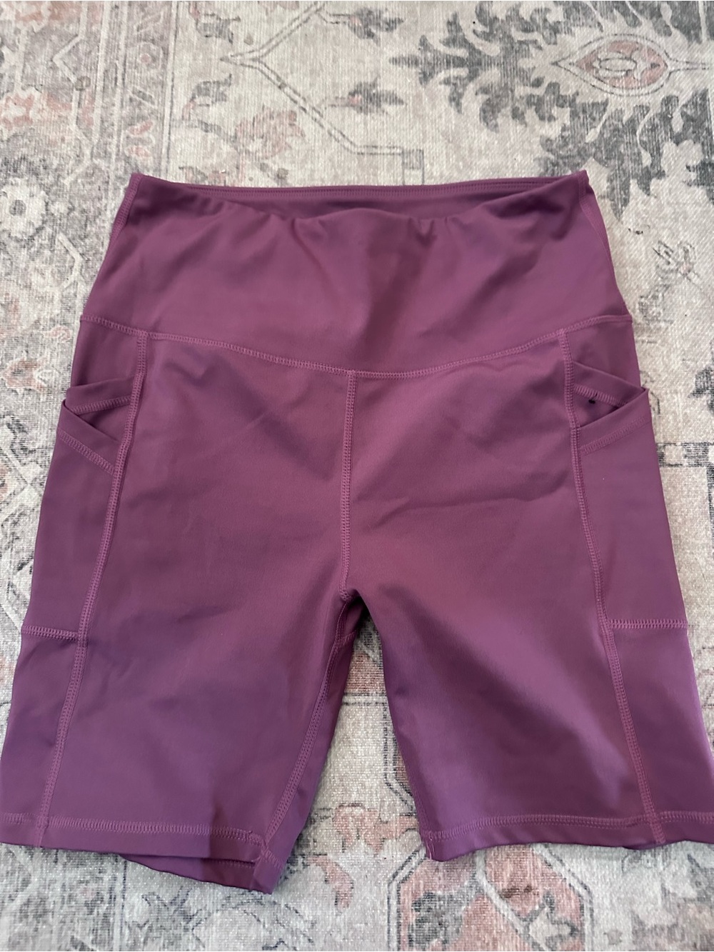 High-Rise Women's Bike Shorts in Plum | Sleek Workout Shorts